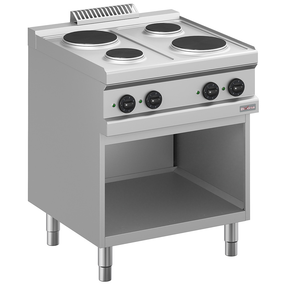 Cuisinière électrique, 4 plaques rondes, sur placard DIVERSO WR-E4PA-A3
