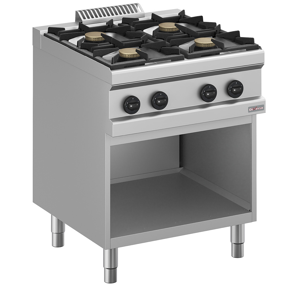 Cuisinière à gaz 4 brûleurs, sur placard ouvert DIVERSO WR-G4BA-A1