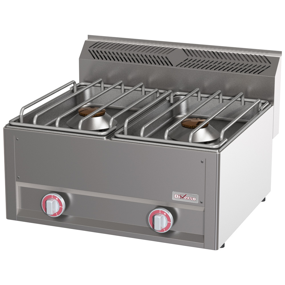 Cuisinière 2 brûleurs 8 kW super puissante -Top- DIVERSO WR-G2FH-14