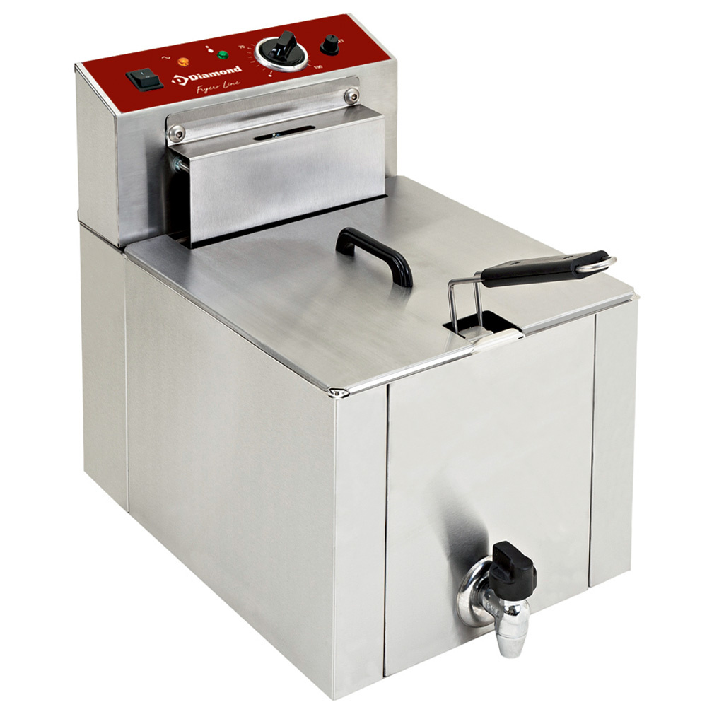 Friteuse électrique de table « S-POWER » 12 litres + robinet DIAMOND F12TR/SP