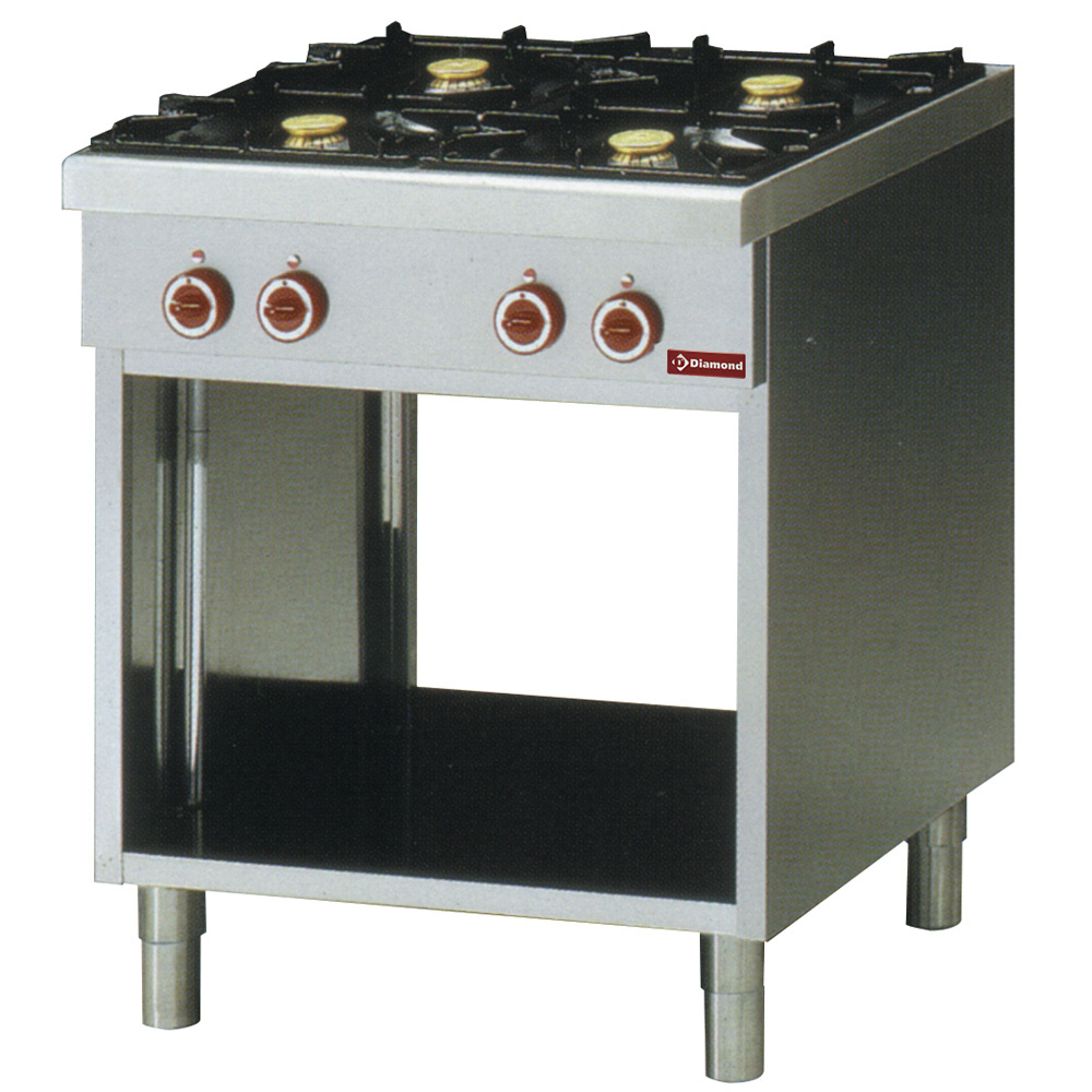 Cuisinière à 4 brûleurs, sur placard ouvert DIAMOND G65/4BP7-EC