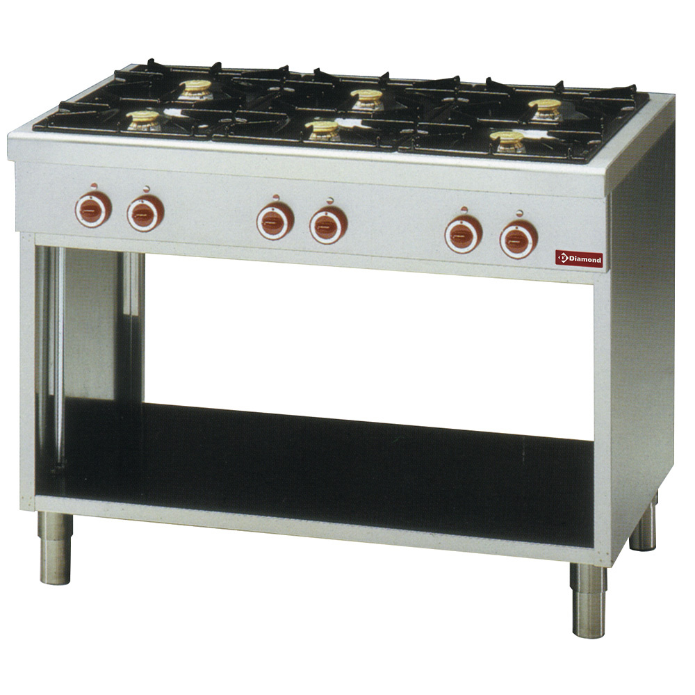 Cuisinière à 6 brûleurs, sur placard ouvert DIAMOND G65/6BP11-EC