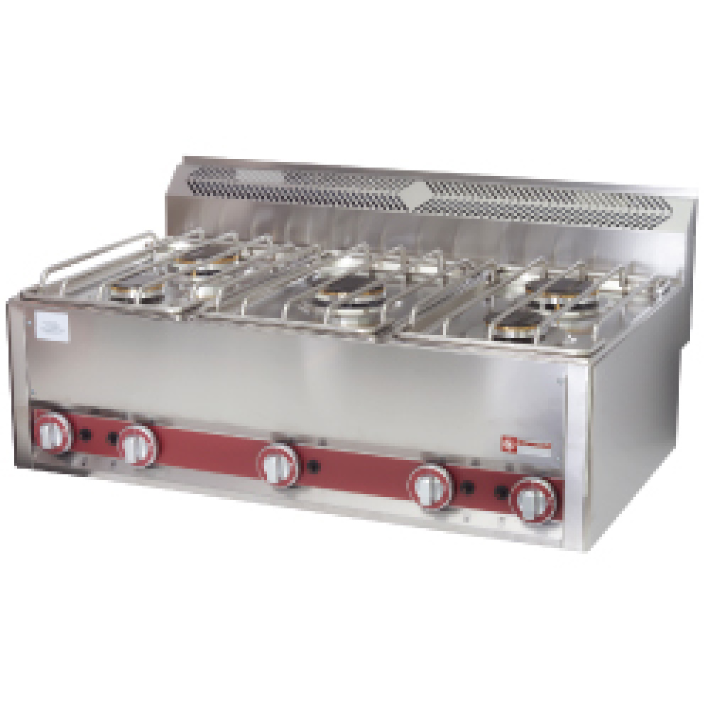 Cuisinière à gaz 5 brûleurs, -Haut- DIAMOND GS6/5FT-N