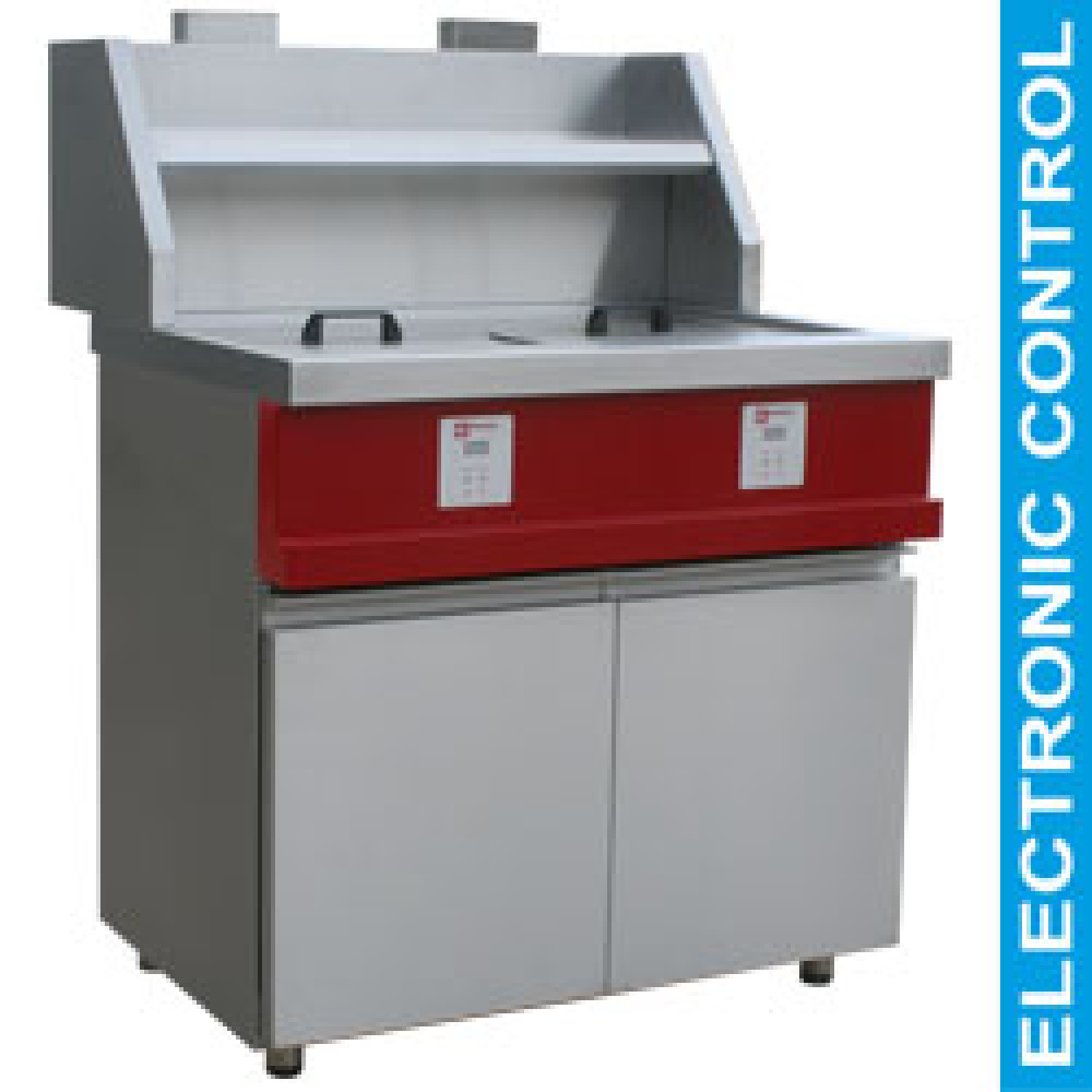 Friteuse à gaz ROBUSTE, 2 réservoirs ronds, électronique DIAMOND MIKA/2-ELX