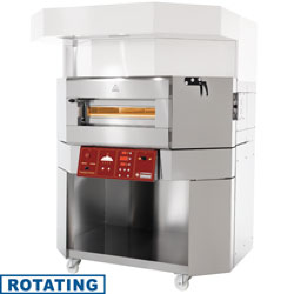 Four à pizza électrique rotatif, Ø 1100 mm, plateau sur roulettes DIAMOND RED07/35-DP