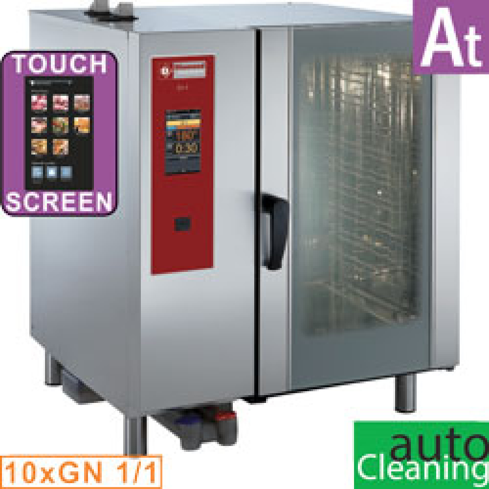 Four à gaz « TOUCH » avec chaudière vapeur et convection 10xGN1/1+ Nettoyage - AGA DIAMOND SBGT/10-CL-AGA