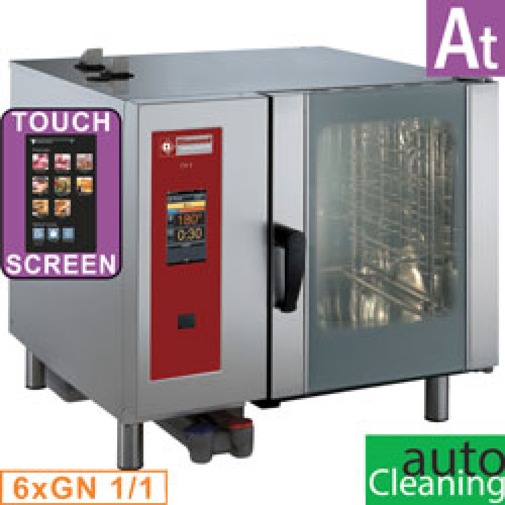Four à gaz « TOUCH » avec chaudière vapeur et convection 6xGN1/1+ Nettoyage - AGA DIAMOND SBGT/6-CL-AGA