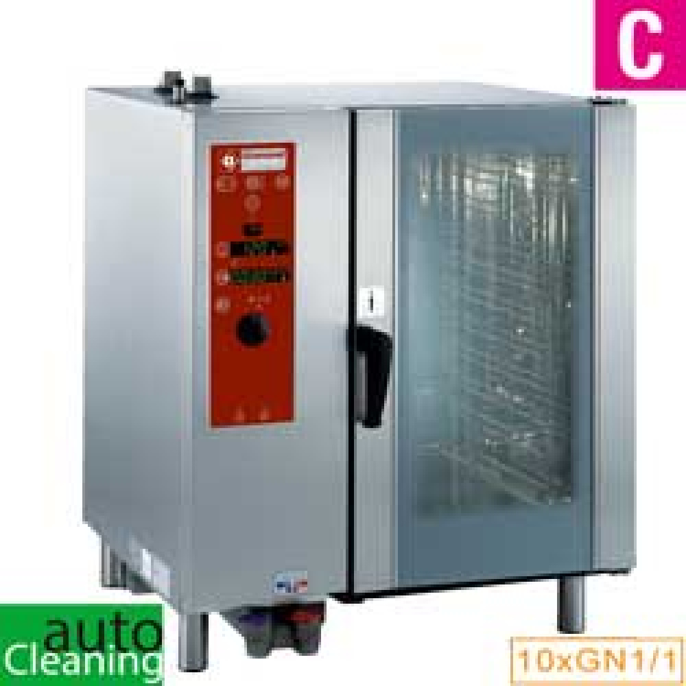Four à gaz avec cuisson vapeur directe et convection, 10 brûleurs GN 1/1 + Nettoyage - AGA DIAMOND SDG/10-CL-AGA