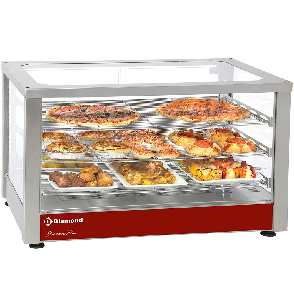 Vitrine chauffante ventilée, 3 niveaux, panoramique (acier inoxydable) DIAMOND HSD3-X1