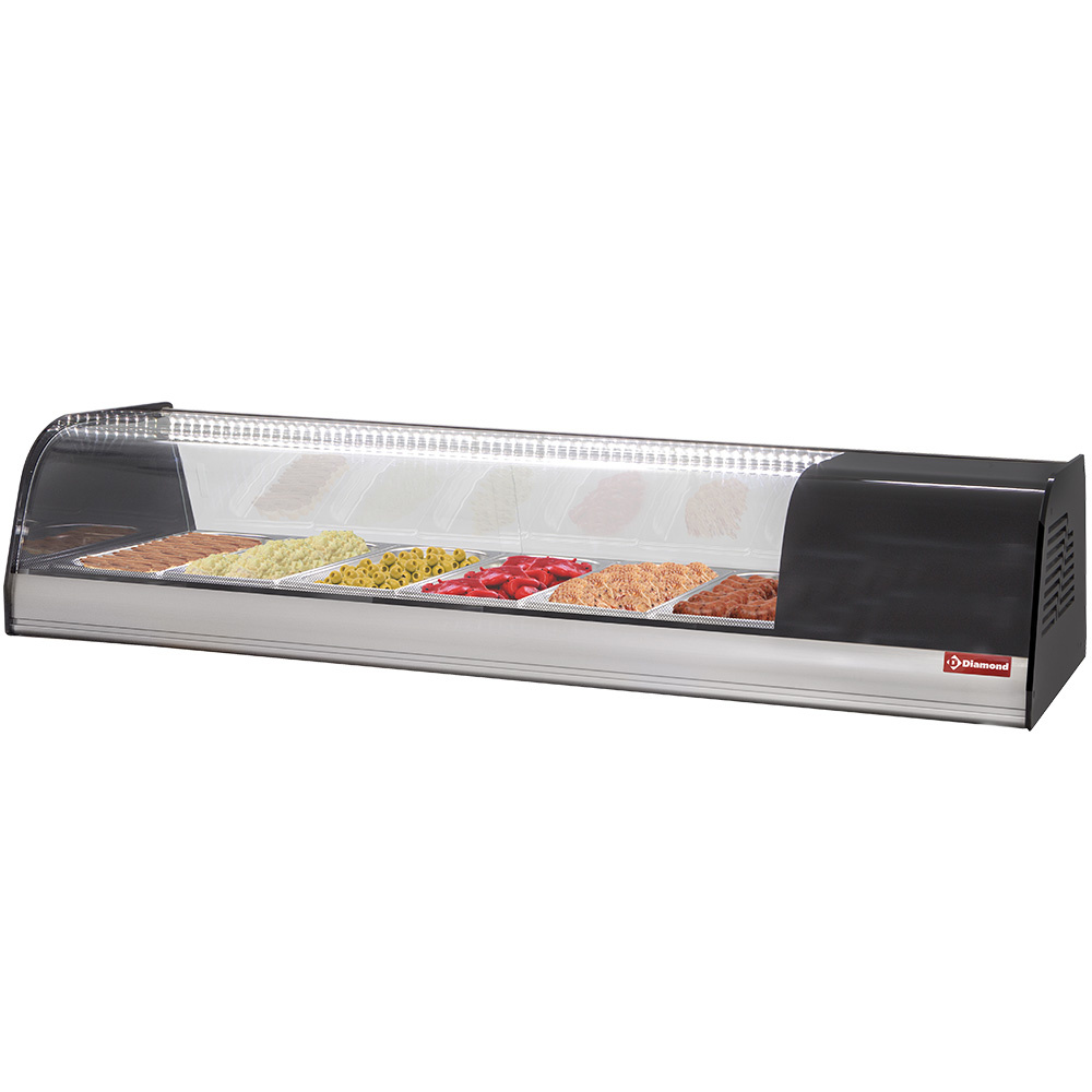 Vitrine réfrigérée pour tapas, 8 x GN 1/3 - 40 mm (incluse) DIAMOND TR8-B/TP