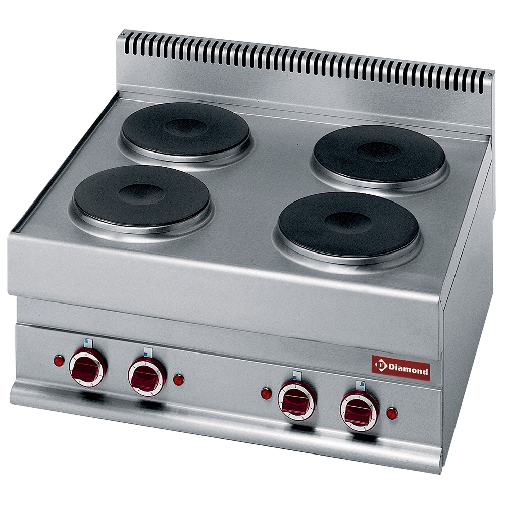 Cuisinière électrique à 4 plaques de cuisson rondes -Dessus- DIAMOND E65/4P7T