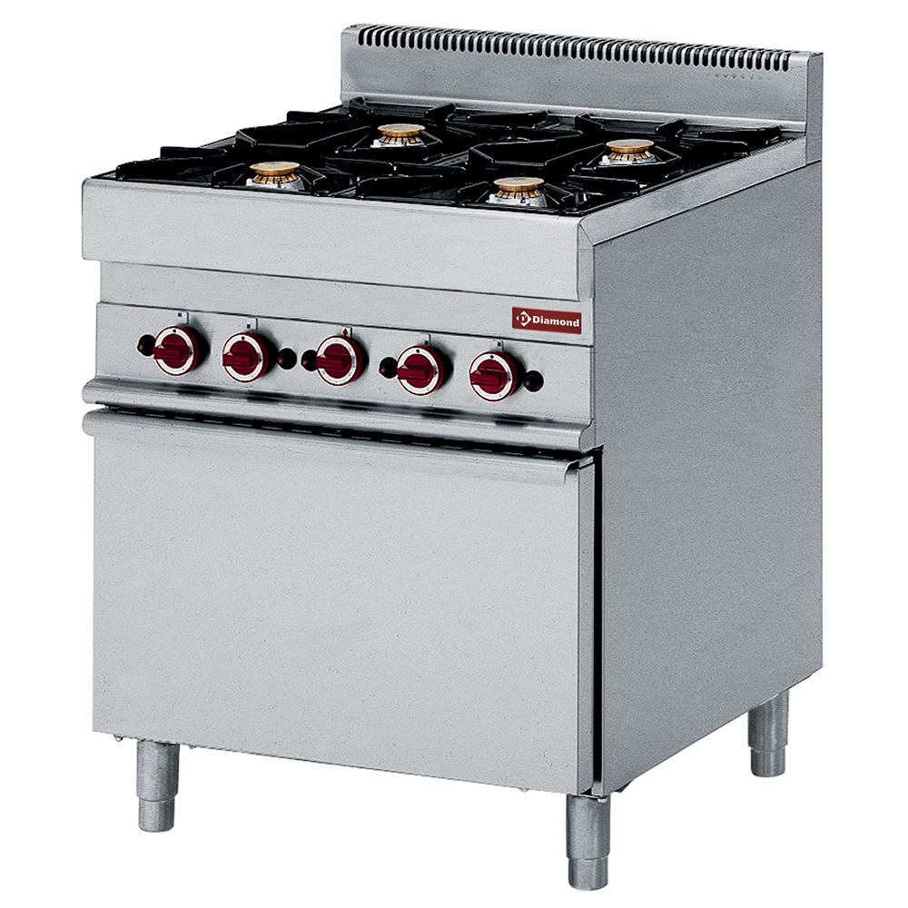 Cuisinière à gaz 4 brûleurs avec four à gaz DIAMOND G65/4BF7