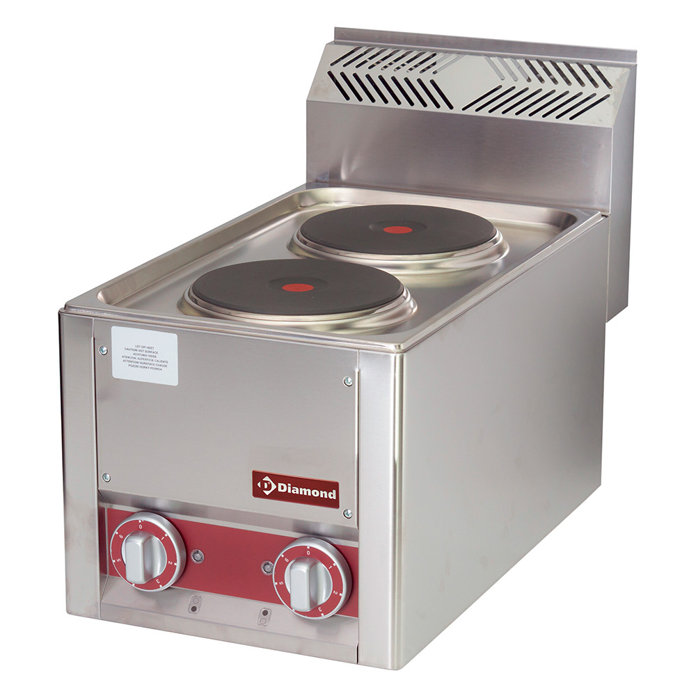 Cuisinière électrique 2 plaques, -Haut- DIAMOND ES6/2PT-N