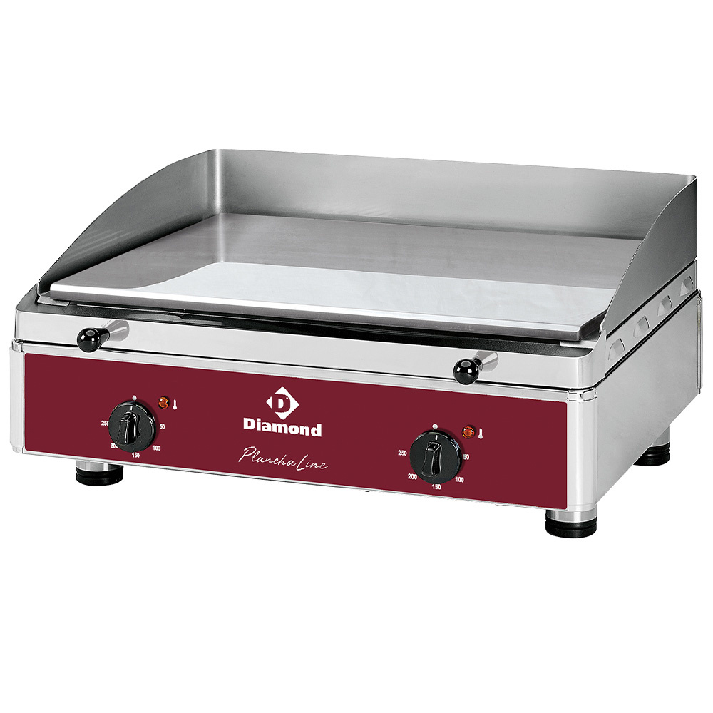 Surface de cuisson électrique lisse, chromée DIAMOND PLANCHA/2ELCR-N