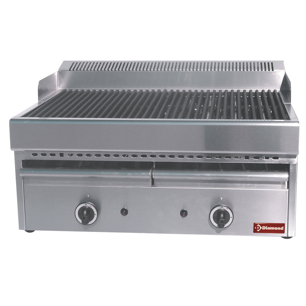 Grill à vapeur à gaz avec grille de cuisson en fonte -Haut- DIAMOND GV677