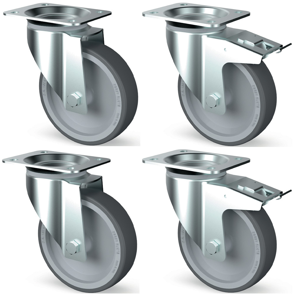 Kit de 4 roulettes pivotantes pour placards, dont 2 avec freins DIAMOND KK4-SL