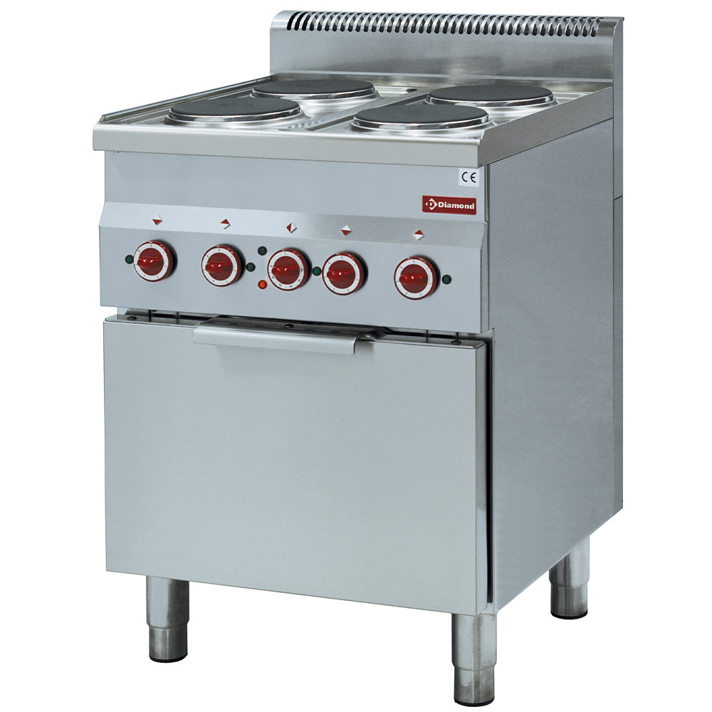 Cuisinière 4 plaques de cuisson et four à convection électrique GN 2/3 DIAMOND E60/4PFV6