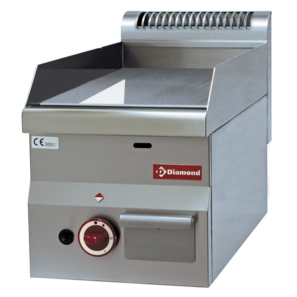 Plaque de cuisson à gaz lisse « chrome » -Haut- DIAMOND G60/PLCD3T