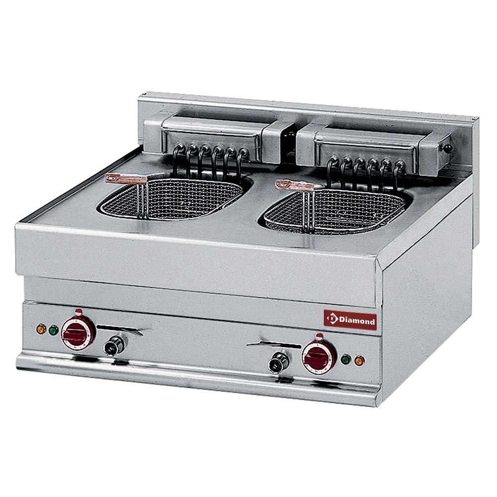 Friteuse électrique, S-Powerful, 2 x 10 litres -Haut- DIAMOND E65/F20-7T-9_9KW-