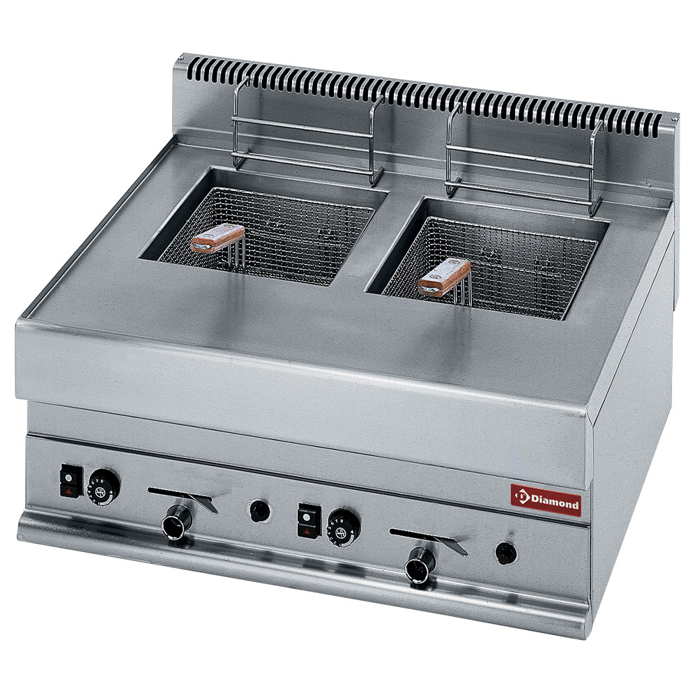 Friteuse à gaz avec 2 paniers de 8 litres -Haut- DIAMOND G65/F16-7T