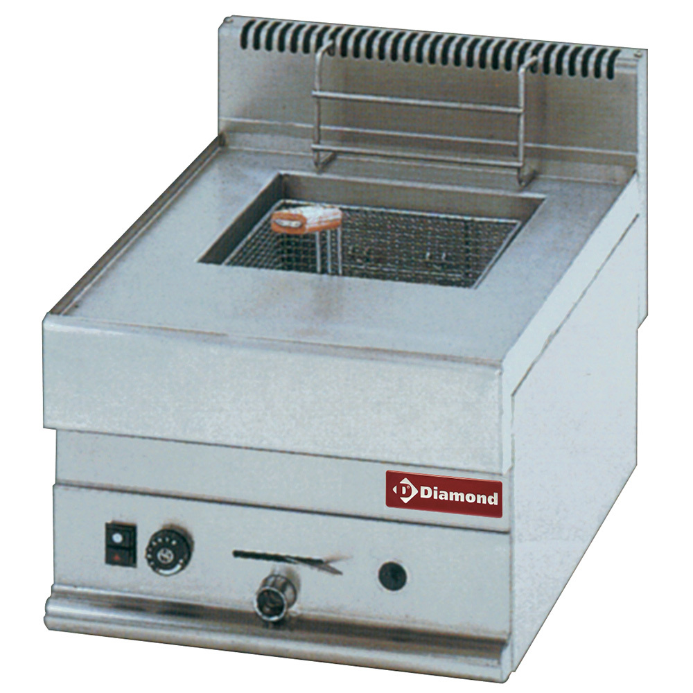 Friteuse à gaz : 1 cuve de 8 litres -Haut- DIAMOND G65/F8-4T