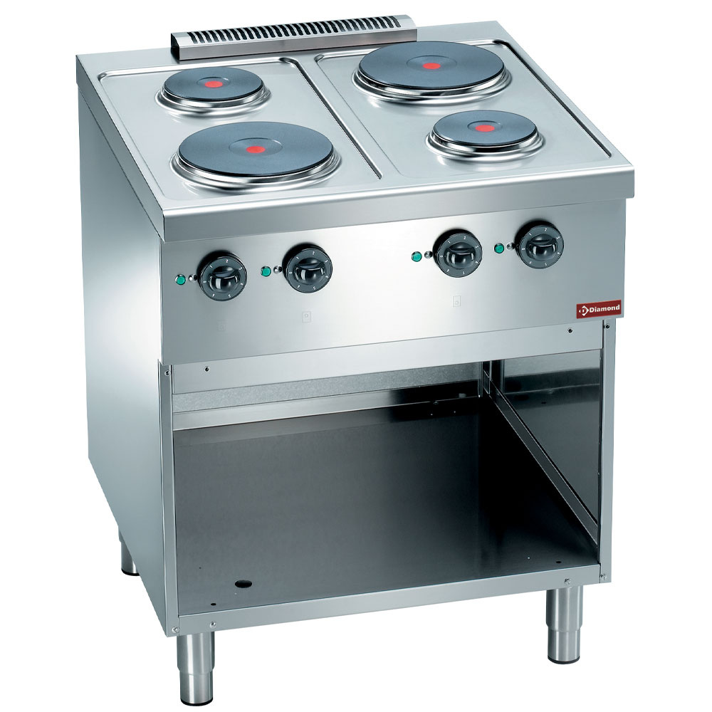 Cuisinière électrique, 4 plaques rondes, sur placard DIVERSO C4EA7-SP