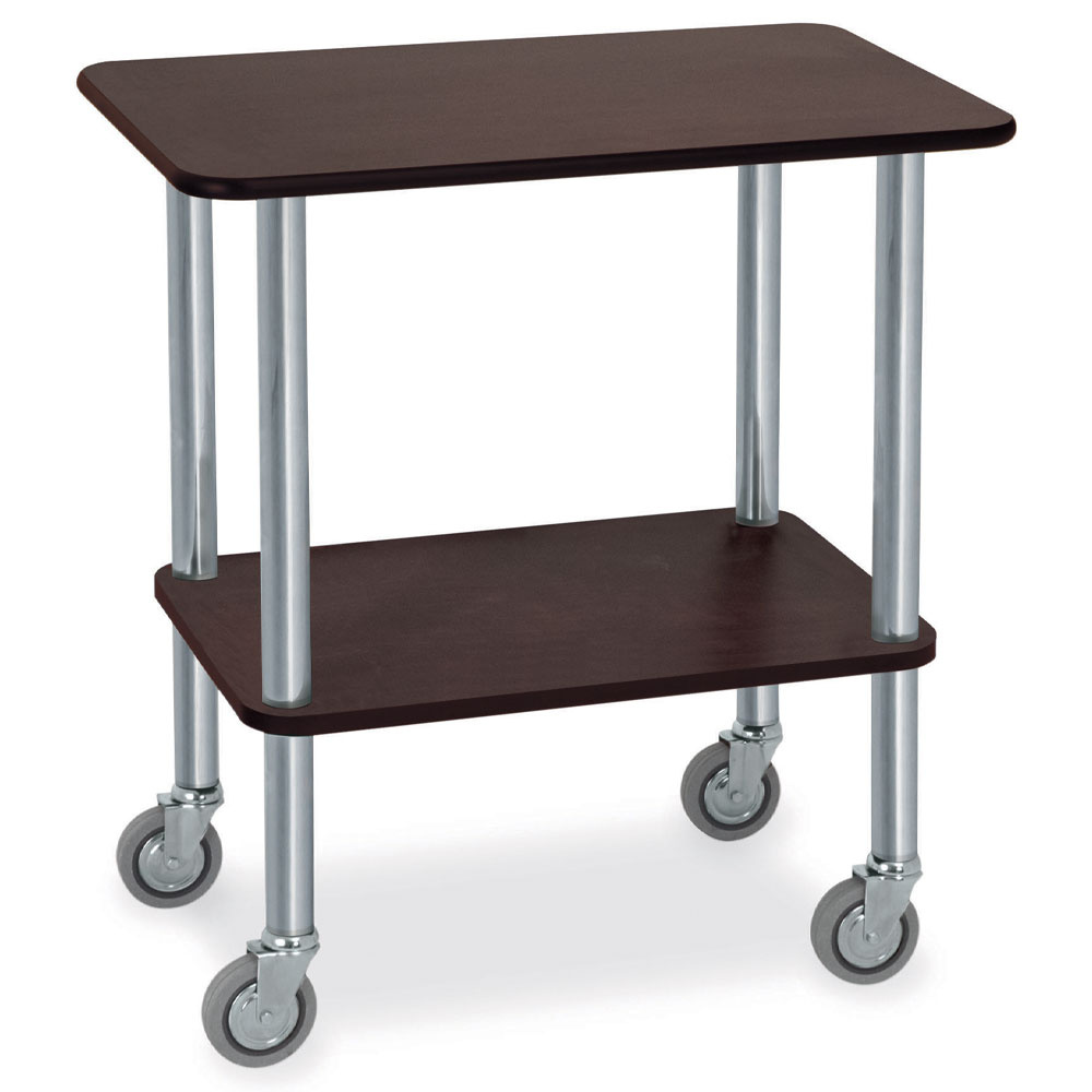 Table chariot, pieds chromés, 2 niveaux, "wengé" DIAMOND GPC/CHW