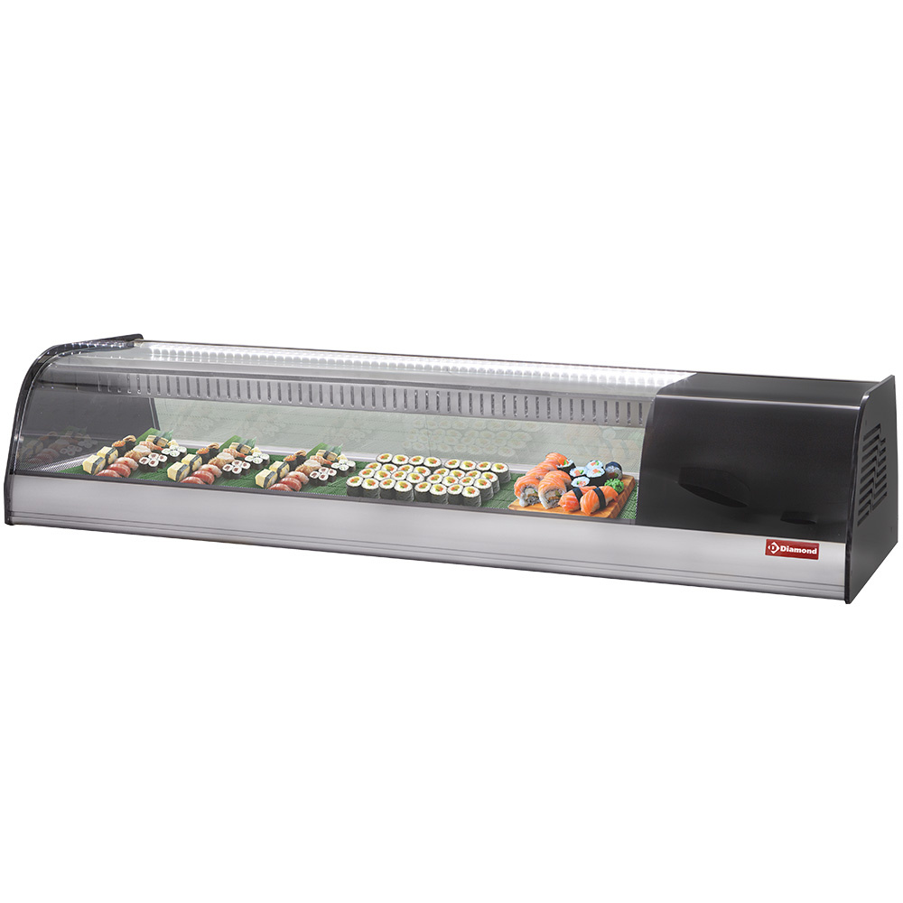 Vitrine réfrigérée pour sushis, fond à double perforation (incluse) DIAMOND TR6-SH/R6
