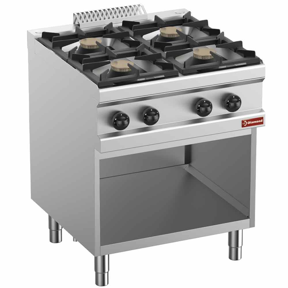 Cuisinière à gaz 4 brûleurs, sur placard ouvert DIAMOND C4GA7-BF