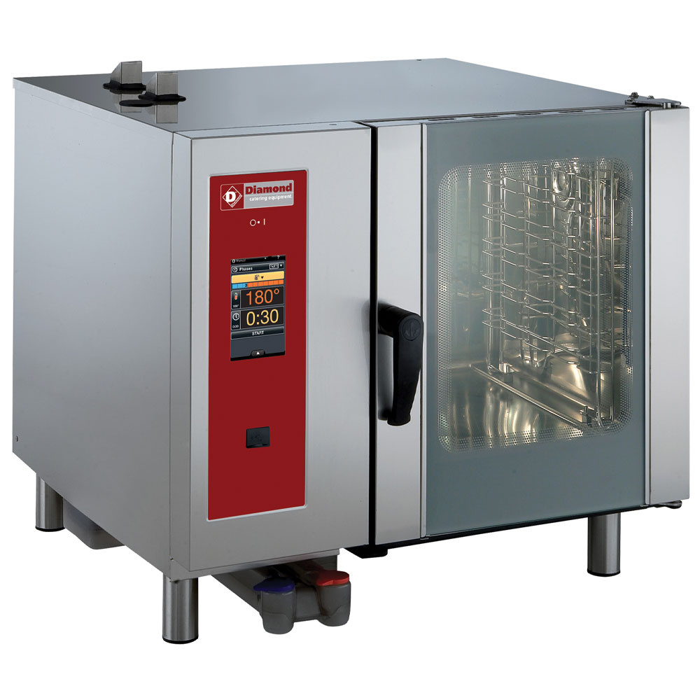 Four à gaz « TOUCH » avec cuisson vapeur directe et convection, 6x GN 1/1+Nettoyage DIAMOND SDGT/6-CL