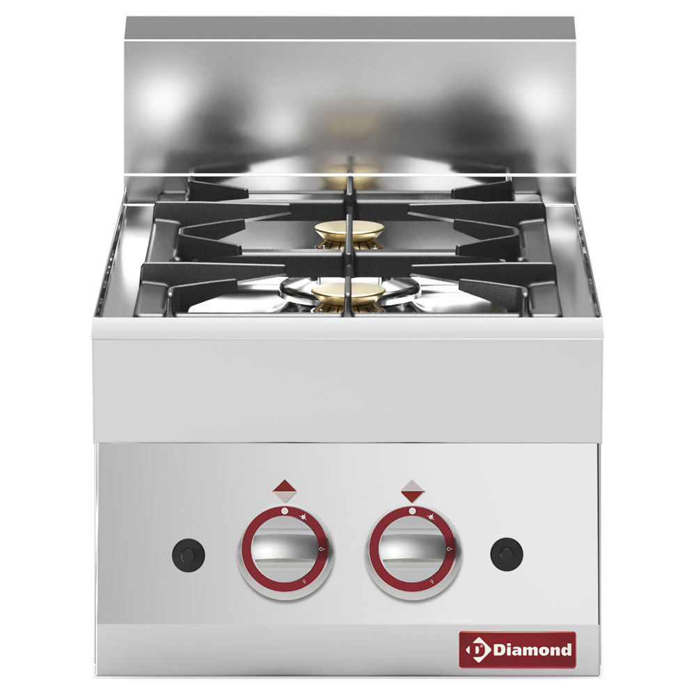 Cuisinière à gaz 2 brûleurs -Plateau- DIAMOND G65/2F4T-N