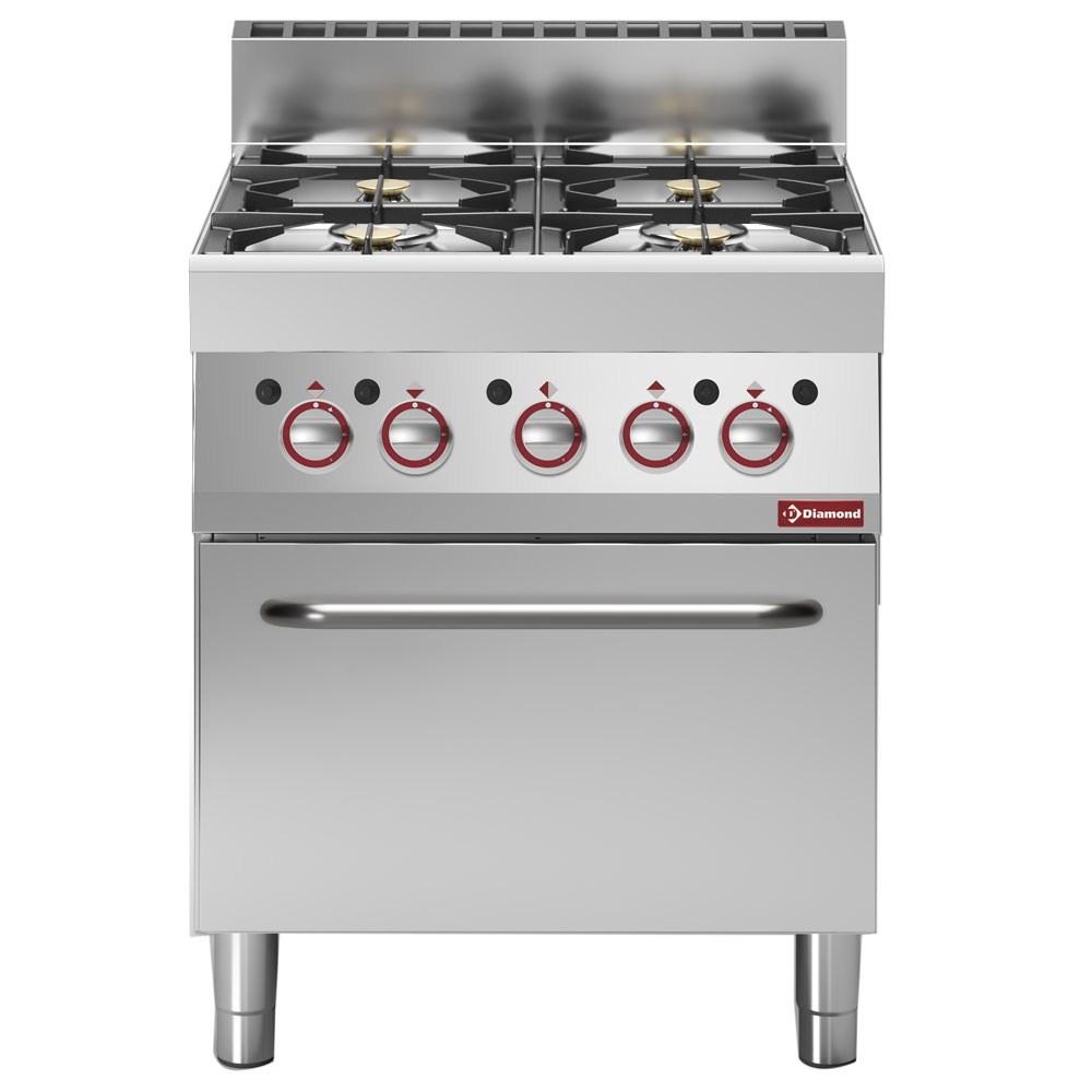Cuisinière à gaz 4 brûleurs avec four à gaz DIAMOND G65/4BF7-N