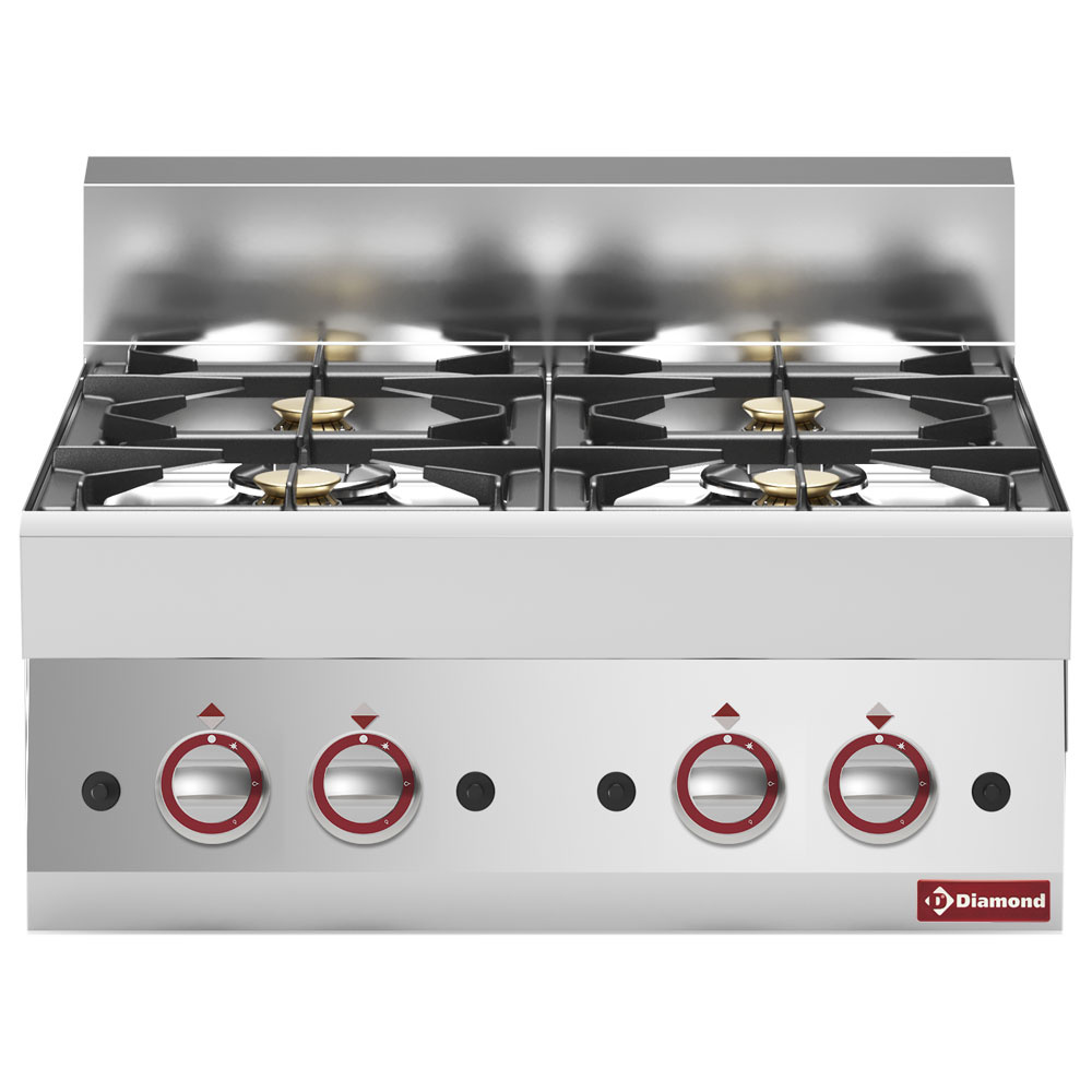 Cuisinière à gaz 4 brûleurs -Plateau- DIAMOND G65/4F7T-N