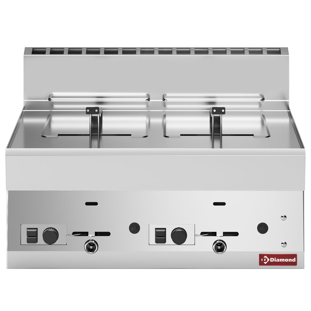 Friteuse à gaz avec 2 paniers de 8 litres -Haut- DIAMOND G65/F16-7T-N