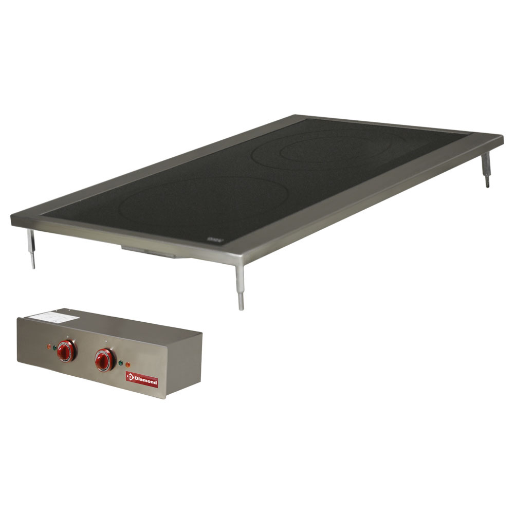 Cuisinière électrique, 2 plaques vitrocéramiques, encastrable DIAMOND EDI/2VC4