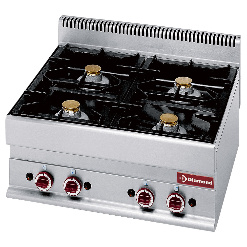 Cuisinière à gaz 4 brûleurs -Plateau- DIAMOND G65/4F7T