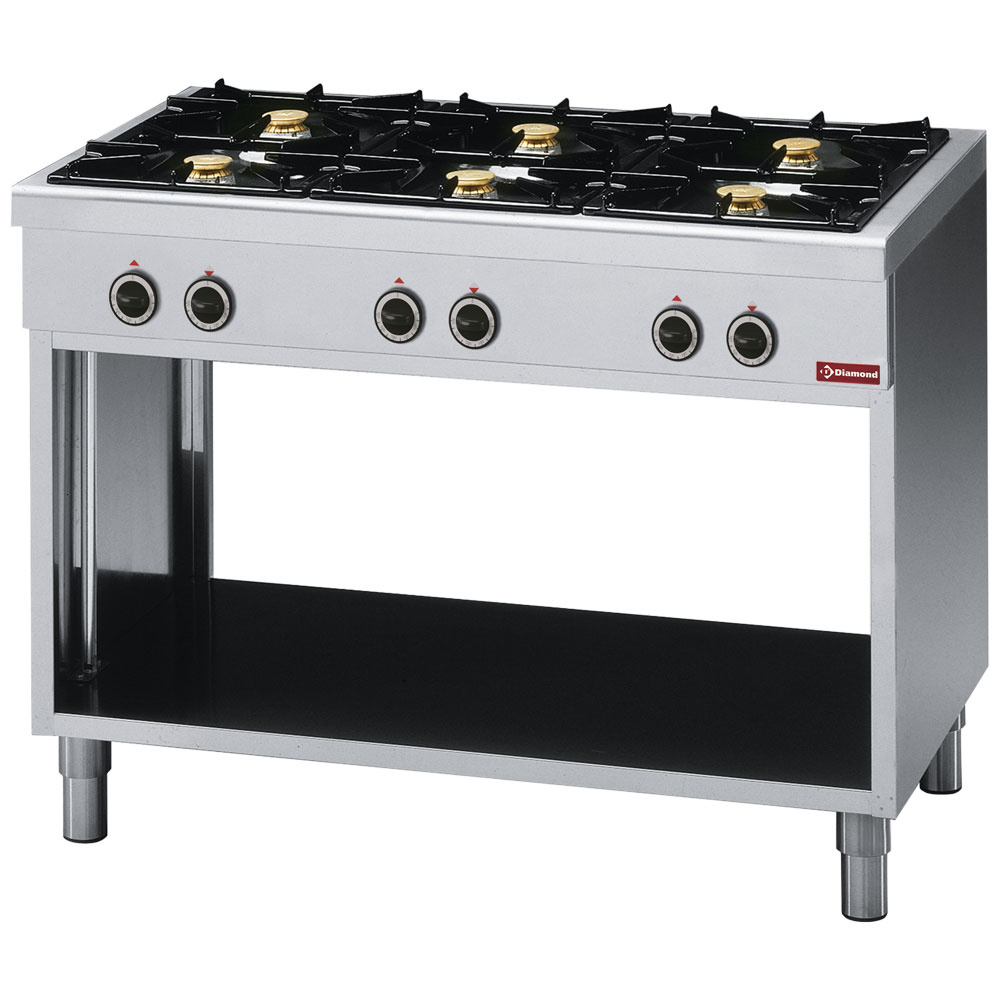 Cuisinière à 6 brûleurs, sur placard ouvert DIAMOND G65/6BP11-EN