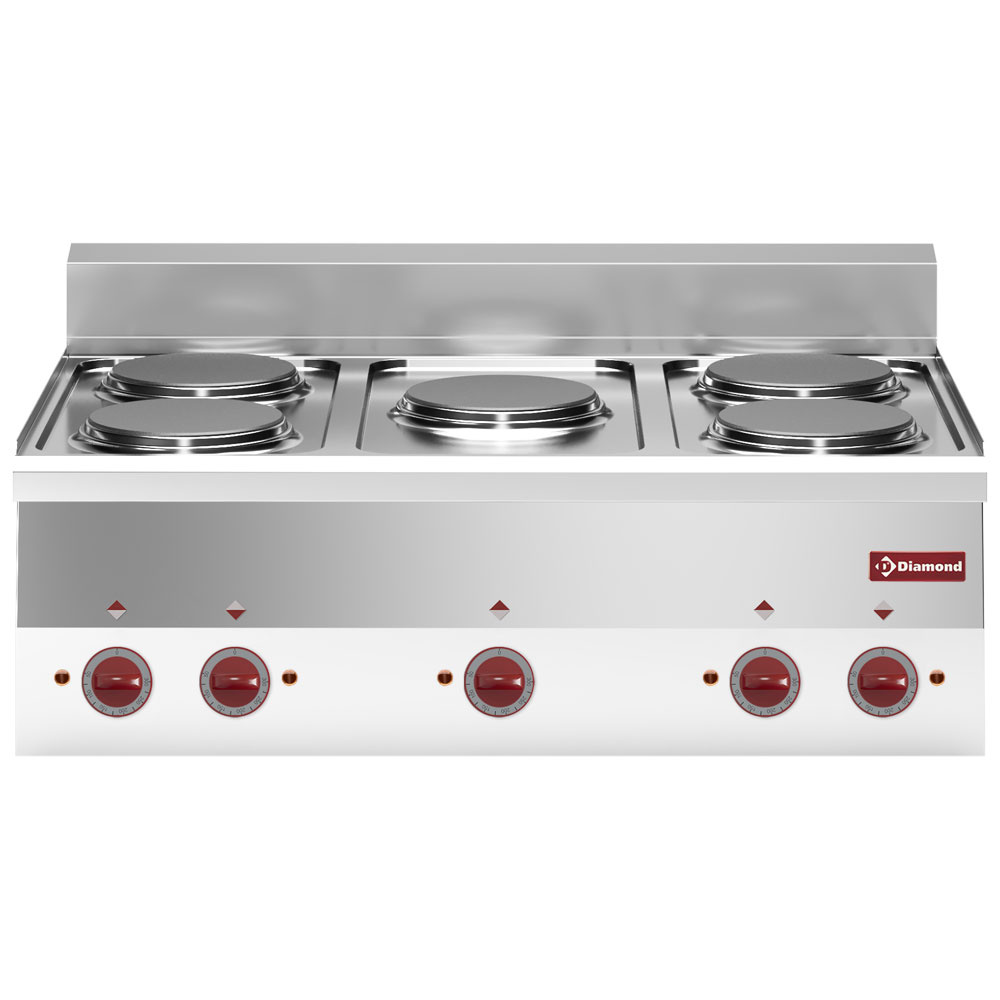 Cuisinière électrique 5 feux -Plateau- DIAMOND E60/5P9T-N-2EME
